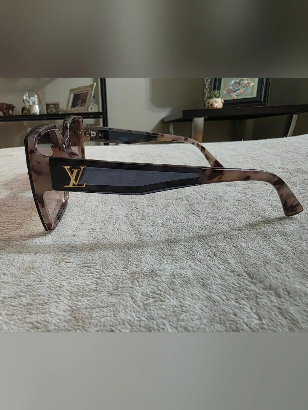 Fashion Brown Gradient Oversized Square Sunglasses